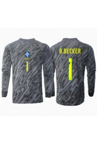 Fotbalové Dres Brazílie Alisson Becker #1 Brankářské Venkovní Oblečení Copa America 2024 Dlouhý Rukáv